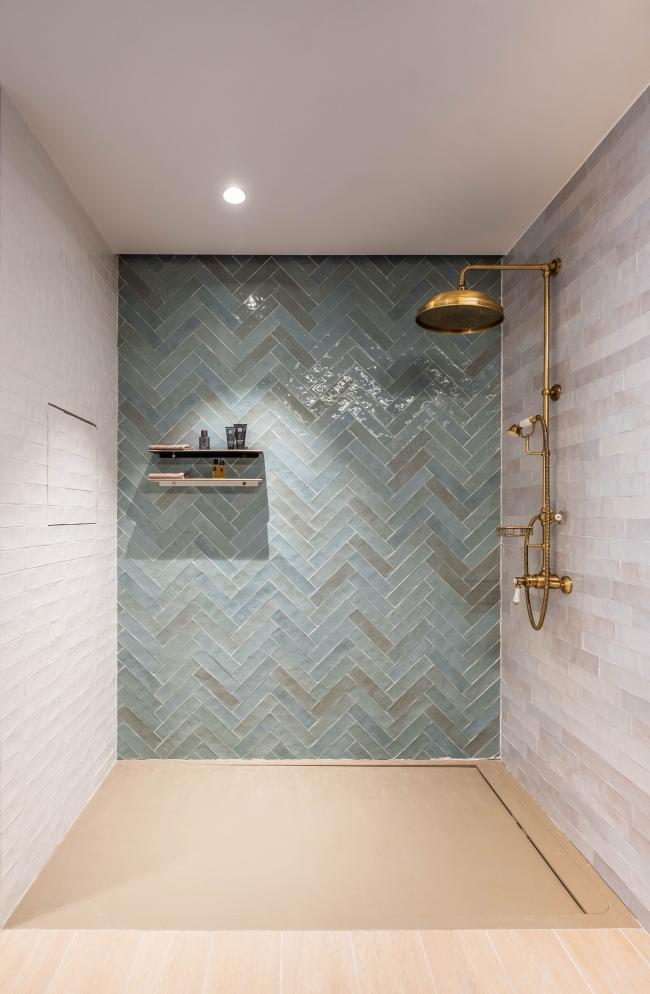 ATELIER Vert d'eau - blanc de lin & Gris - GLOSSY 6.2x25